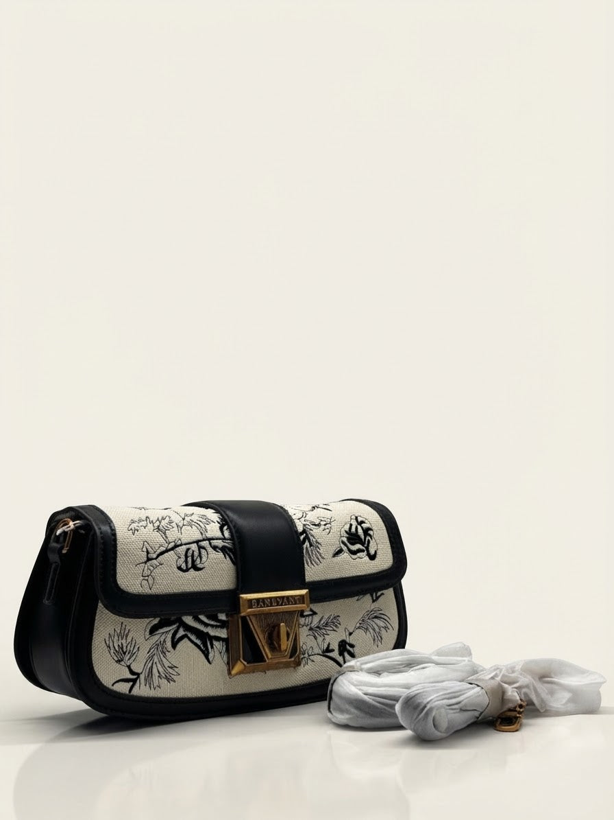 Banevanf Floral Flap Baguette